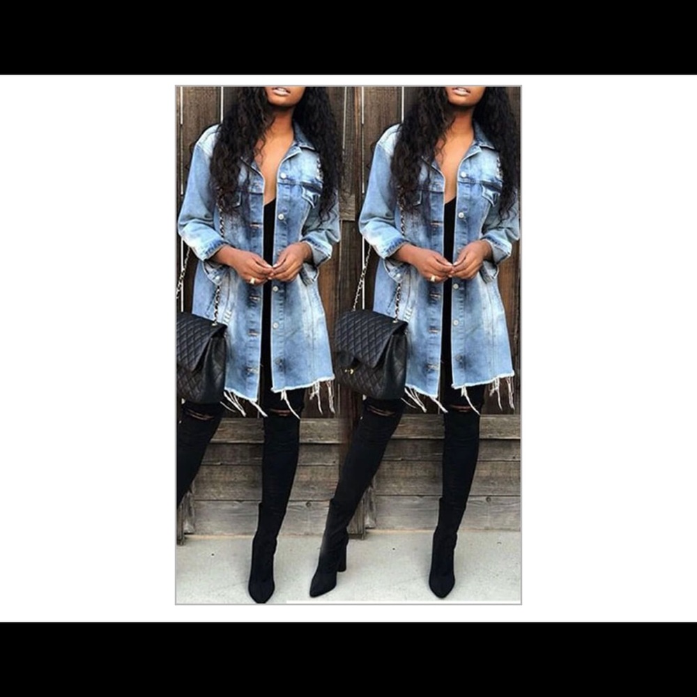 Long denim jacket